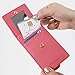 Genuine Leather Credit Card Holder Wallet with Mirror ID Badge Case with Neck Strap