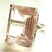 Emerald-cut Rose Quartz Cocktail Ring 21 Carats