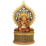 Hand Carved Hand Painted Wooden Ganesh Statue