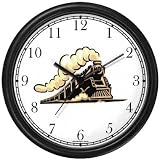 Engine or Locomotive - Train No.3 Wall Clock by WatchBuddy Timepieces (Black Frame)