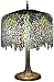 Wisteria Tiffany-Style Lamp with Tree Trunk Base - Blue