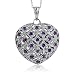 Sterling Silver Amethyst Designer Puffed Heart Pendant (1cttw. 18