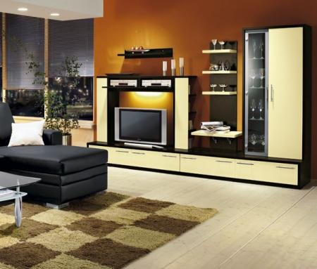 712: wenge - vanille Wohnwand - TV Wand - made in BRD