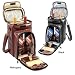 Picnic Time Avanti Insulated, Leatherette Premium Tote w/ Deluxe Wine & Cheese Service For 2 (Black)