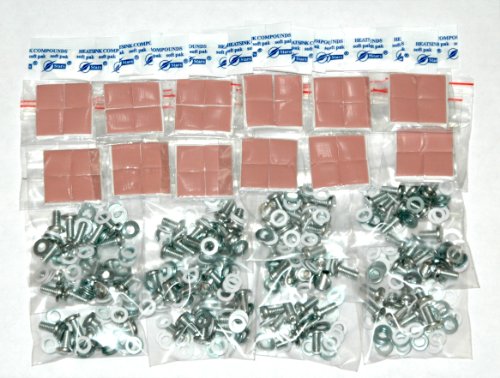 XBOX 360 Bulk Hardware Repair Kit and 12 x 4 sets of Thermal Pads for RAM Cooling (XBOX Hardware of Screws Nylon Washers and Steel Washers for 12 XBOXs) to Fix 3 Red Lights RROD Complete with XBRdepot Stars 900 Thermal Compound 3.8W/mK and 12 Compli