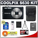 Nikon Coolpix S630 12 Megapixel Digital Camera (Jet Black) with 7x Optical Zoom + EN EL12 Battery + 4GB Card + Leather Case + Accessory Kit 51fKzZktYQL. SL160 Nikon Coolpix S630 12 Megapixel Digital Camera (Jet Black) with 7x Optical Zoom + EN EL12 Battery + 4GB Card + Leather Case + Accessory Kit