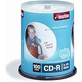 Imation 17274 100 Pack Spindle, 52x700 MB White Thermal Hub Print