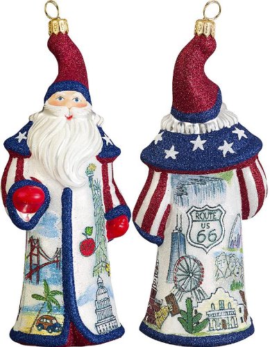 Glitterazzi American Santa Glass Christmas Ornament – New for 2013 – Joy to the World Collectibles Glitterazzi American Santa Glass Christmas Ornament – New for 2013 – Joy to the World Collectibles