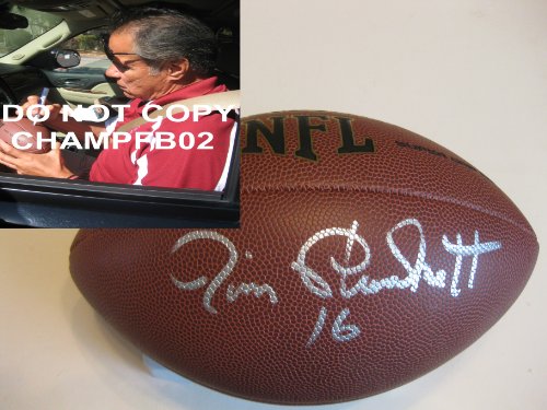 JIM PLUNKETT,OAKLAND RAIDERS,HEISMAN,STANFORD,49ERS,SF,SIGNED,AUTOGRAPHED,NFL FOOTBALL WITH PROOF + COA