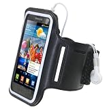 iGadgitz Black Reflective Anti-Slip Neoprene Sports Gym Jogging Armband for Samsung Galaxy S2 i9100 Android Smartphone Cell Phone. (SUITABLE FOR AT&T, SPRINT Epic 4G Touch, T-MOBILE & U.S CELLULAR MODELS ONLY)