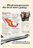 1976 Mexicana Airlines Mexico Tours Stewardess Pilot Print Ad