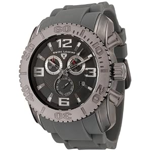 Swiss Legend Men's 20067-GM-12 Commander Collection Chronograph Gun Metal Grey Rubber Watch