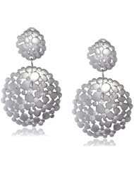 Riccova "Retro" Satin Cubic Zirconia Studded Clusters Beautiful Dangle Earrings