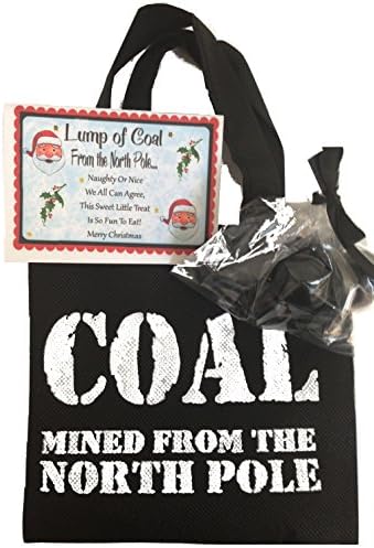 Lump of Coal From North Pole Gumball Candy Bubble Gift Bag Santa's Naughty or Nice List