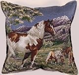 Mustangs Horse Decorative Tapestry Toss Pillow