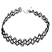 ANKKO Black Stretch Henna Tattoo Choker Necklace Vintage Jewelry For 80s 90s