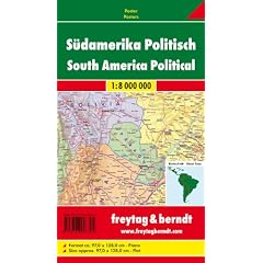 Freytag Berndt Karte, S�damerika physisch - politisch 1:8.000.000, plano in Rolle