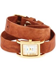 La Mer Collections Womens LMGB001 Gold Interchangeable Gift Box: Tobacco, Royal, Camel Straps Watch