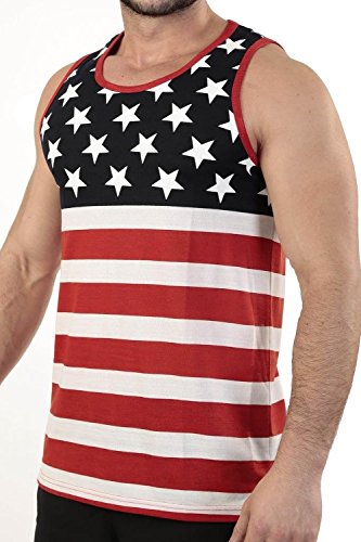 Patriotic American Flag Stars And Strips All Over Tank Top Shirt 358 L