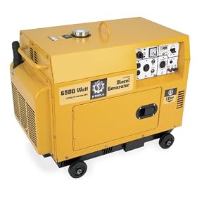 Steele Products SP-GD650E 6,500 Watt 10 HP 4 stroke Diesel Powered Portable Generator With Wheel Kit & Electric Start