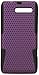Eagle Cell PHMOTXT907NTBKPL Progressive Hybrid Protective Gummy TPU Mesh Defense Case for Motorola Droid RAZR M XT907 - Retail Packaging - Black/Purple
