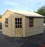 QUALITY GARDEN SHED, HOME OFFICE, SUMMERHOUSE, STUDIO 13ft x 10ft  CONSTRUCTED IN HIGH QUALITY SWEDISH REDWOOD TIMBER T&G  WINDOW POSITIONS CAN CHANGED AND ADDITIONAL WINDOWS & GEORGIAN DOUBLE DOORS CAN BE ADDED TO CLIENTS OWN SPECIFICATION  SUPPLIED WITH OUR INNOVATIVE 120DB PADLOCK ALARM FREE