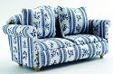 DOLLS HOUSE BLUE SOFA COUCH 1/12TH