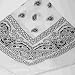 White Bandana with Black square Paisley pattern ON BOTH SIDES