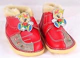 Red leather toddler shoe with cartoon pirate size 16 or UK Size 4 (approx 9-12 months)