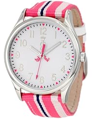 Juicy Couture Womens 1900914 Juicy Stripes Grosgrain Leather Strap Watch