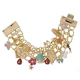Disney Couture Jewelry - 3-Row Multi Enamel Charms Bracelet (Gold Plated)