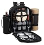 Picnic at Ascot Classic Backpack for 2 with Blanket, Black and Gingham
