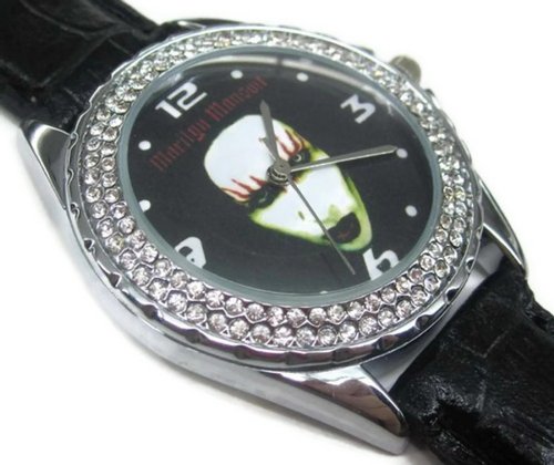 XZS235 New Leather Diamond Crystal Watch / Marilyn Manson #2