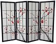 Unique Shorter Height Size Fireplace Screen - 4ft. Cherry Blossom Art Print Shoji Partition Room Divider