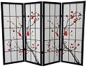 Unique Shorter Height Size Fireplace Screen - 4ft. Cherry Blossom Art Print Shoji Partition Room Divider