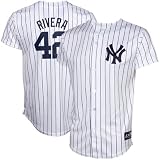 MLB Majestic Mariano Rivera New York Yankees Youth Replica Screen Jersey - White (Large)