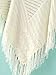 Choies Women White Turtleneck Cut Out Asymmetric Tassel Stitch Knitted Cape Jumper
