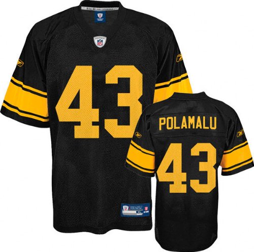 Pittsburgh Steelers Troy Polamalu Reebok Alternate Youth Replica Jersey XLarge