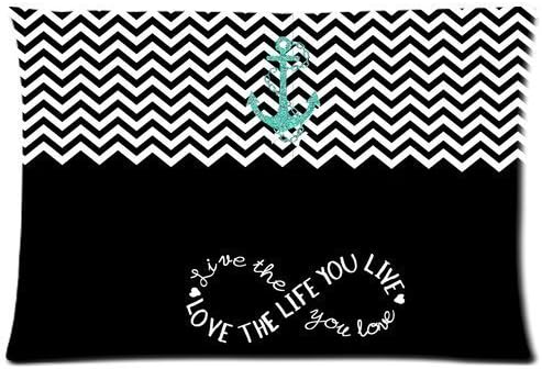 Sweety Heart Custom Vintage Love the Life You Live Quote Pillowcase Soft Zippered Throw Pillow Cover Cushion Case Covers Fasfion Design Two Sides Printed