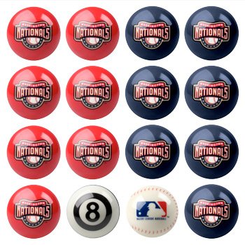 Washington Nationals Home vs Away Billiards/Pool Table Ball Set