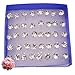Set of 40 5mm Rhinestone Anti-allergy Stud Earrings No Metal Parts with Rubber Earring Backs