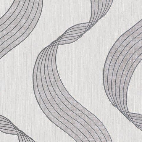Walls Republic R2943 Ribbons Wallpaper, White - 32.97 ft x 20.8 in.