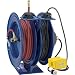 Coxreels C-L350-5012-B Combo Air and Electric Hose Reel with Quad Outlet Attachment, 3/8" Hose ID, 50' Length