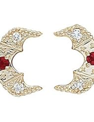 14 Karat Gold Slide with Garnet center and Diamond accents GS345-2-G-D
