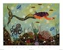 Purple Mermaid Art Poster Print by Jessica Fries, 28x22