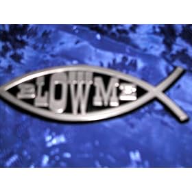 DARWIN FISH BLOW ME EVOLVE NOW EVOLUTION and SCIENCE HOME, OFFICE, CAR and TRUCK AUTOMOTIVE DECOR ACCENT BUMPER STICKER WALL DECAL EMBLEM