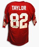 John Taylor Autographed San Francisco 49ers Red Throwback Jersey with 