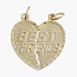 10 Karat Yellow Gold BEST FRIEND Charm Heart Pendant
