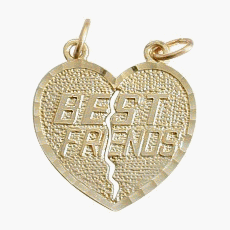 51fMDoy0yLL 10 Karat Yellow Gold BEST FRIEND Charm Heart Pendant with 1 chain