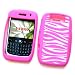 RIM BlackBerry Curve 8900 T-Mobile Laser Skin Case Rubber Silicone Protector Image Cover "White & Pink Zebra Pattern" Design